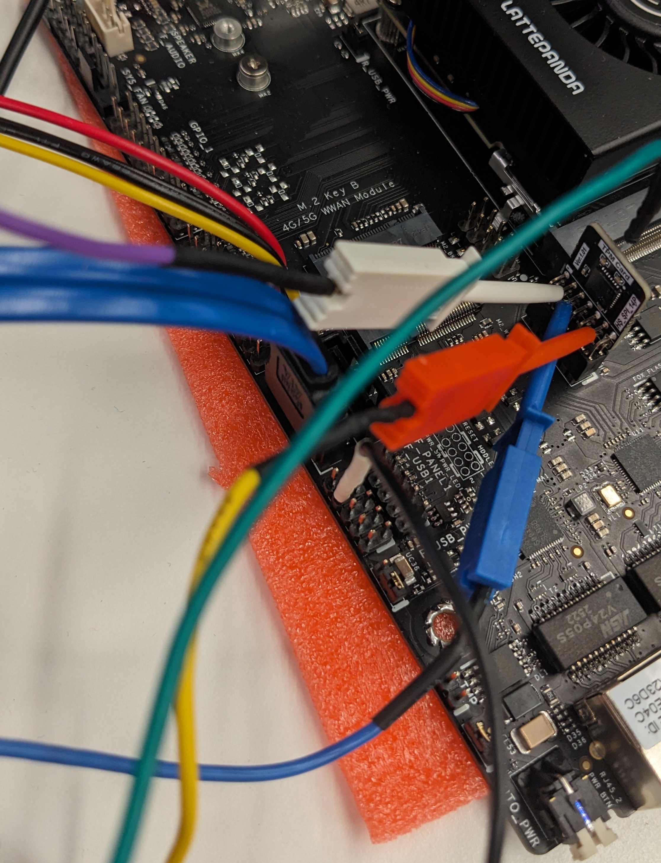 Board photo showing the captured hardware setup