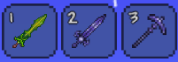 New weapons in the hotbar