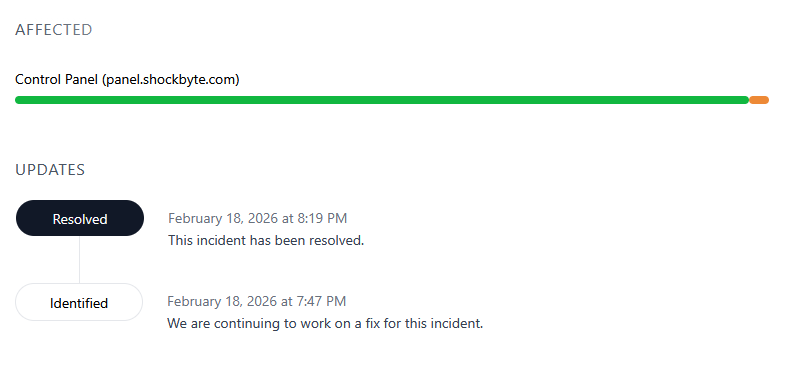 Shockbyte incident status